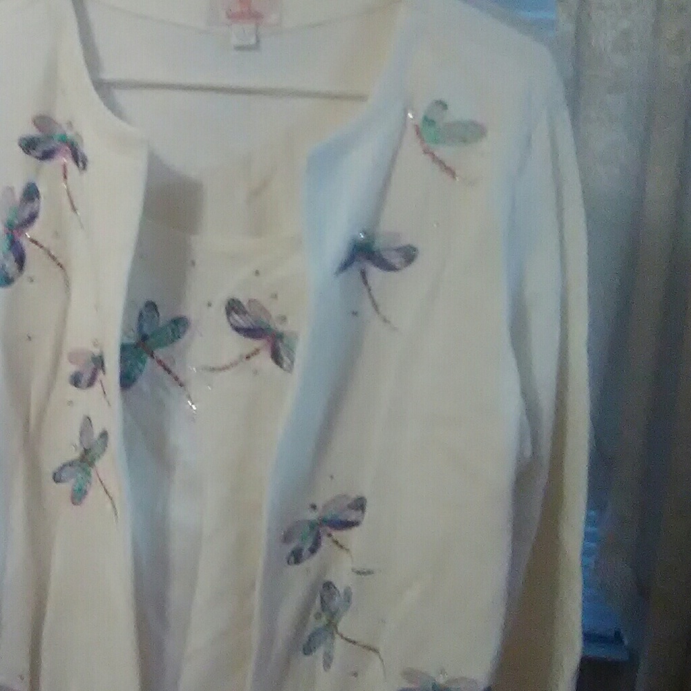 Quaker factory two piece blouse
